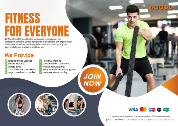 Fitness flyer A4 template