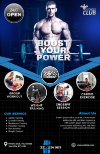 Fitness Flyer Template Half Page Wide
