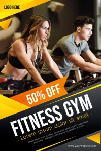 Fitness flyers, Gym flyers Poster template