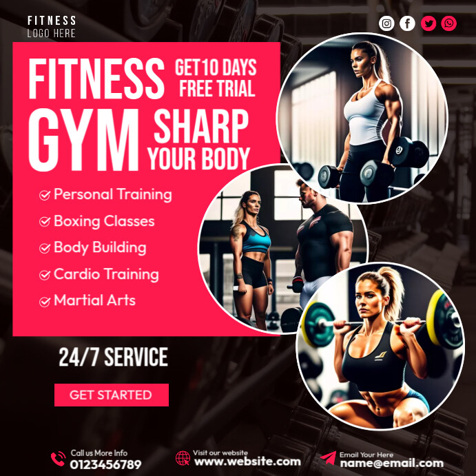 Gym Add Plantilla de Fitness Gym Ads | PosterMyWall