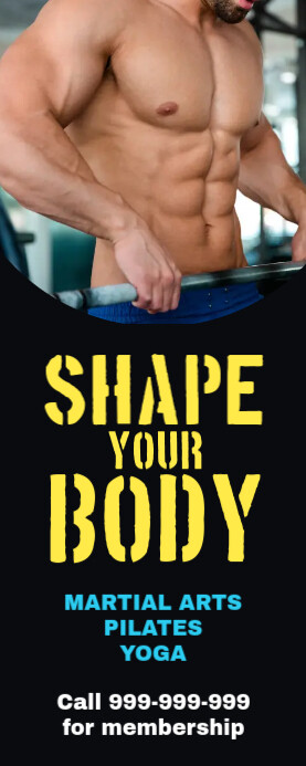 Fitness gym banner Rollbanner 2 stopy × 5 stóp template