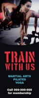 Black Training Gym Banner Spanduk Gulir Atas 2' × 5' template