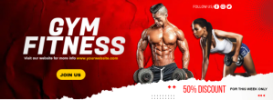 Fitness Gym Cover Facebook-omslagfoto template