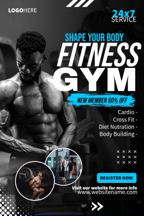 Fitness Gym Promotion Posters Template | PosterMyWall