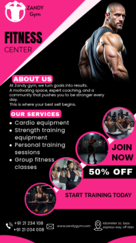 Fitness/gym flyer Pantalla Digital (9:16) template