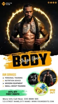 Fitness Gym Instagram Story Post Template Instagram-verhaal