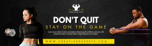 Black Fitness Linkedin Career Cover Photo LinkedIn Career Cover Photo Template