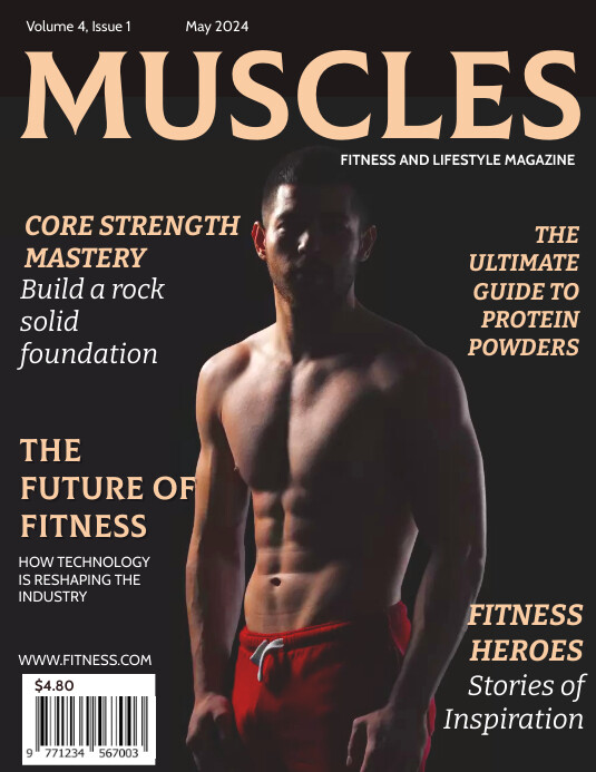 Stack Exercise Magazine Plantilla de Fitness Magazine Cover Template | PosterMyWall