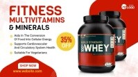 Fitness multivitamin suppliment banner ad Digital Display (16:9) template