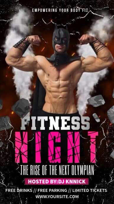 Fitness Night: Rise of the Next Champion Instagram na Kuwento template