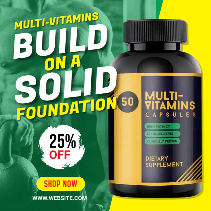 Supplement Ad Fitness Nutrition Supplement Banner ad Template | PosterMyWall