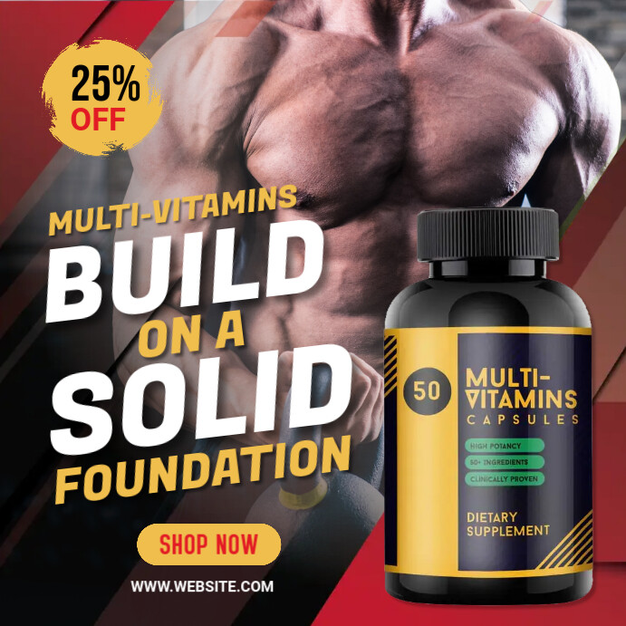 Supplement Ad Fitness Nutrition Supplement Banner ad Template | PosterMyWall
