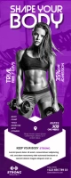 Fitness Roll-up Bannière rétractable 2 pouces x 5 pouces template