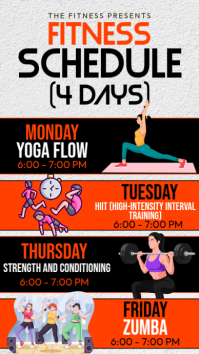 Fitness Schedule (4 Days) Instagram Story template