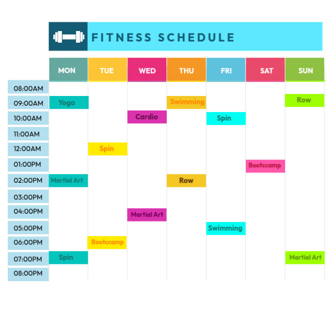 Fitness Schedule Template PosterMyWall fitness-schedule-template-postermywall