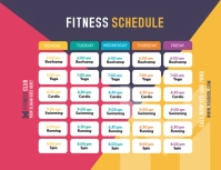 Fitness Schedule Template Folheto (US Letter)