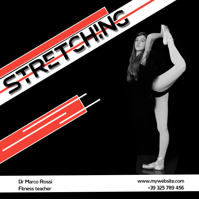 Stretch Poster Design fitness teacher stretching Template | PosterMyWall
