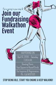 Walkathon Sticker Number Walk A Thon Flyer Template