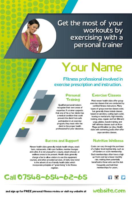 Fitnesstrainer Flyer Vorlage Postermywall
