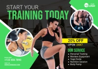 Fitness Training Banner Ad Cartolina template
