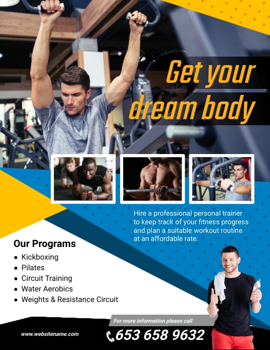 Training Programme Flyer Example Fitness Training Flyer Template | PosterMyWall