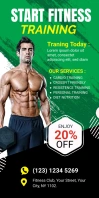 Fitness training poster design Roll Up Banner 3' × 6' template