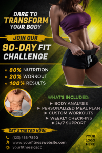 Fitness Transformation Challenge Poster template
