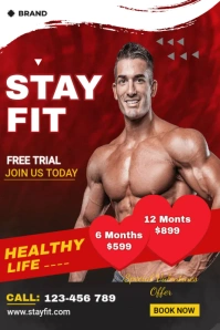 Fitness Valentines Promo Poster template