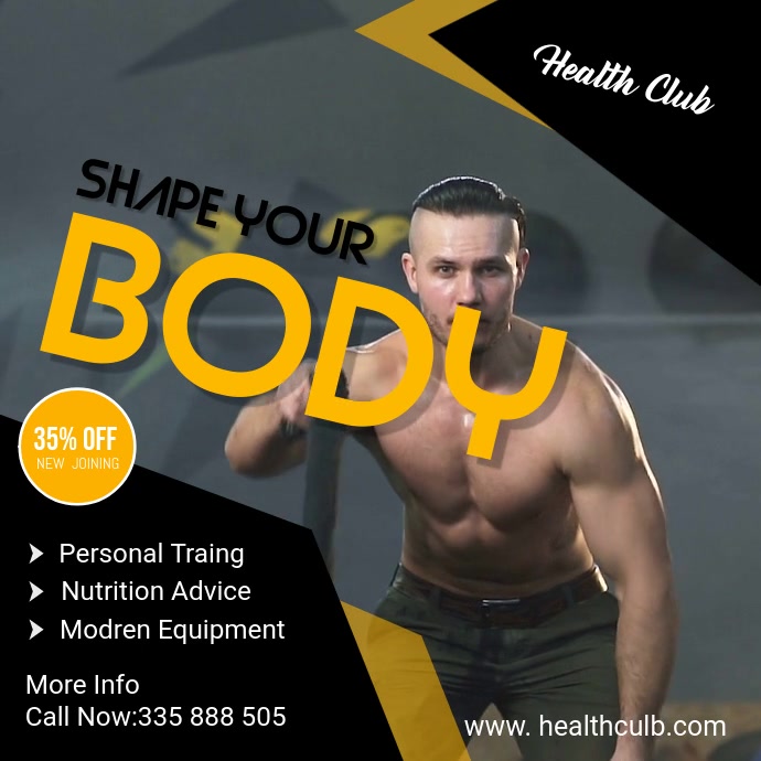 Plantilla de Video de Fitness PosterMyWall