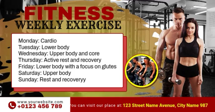 Fitness weekly exercise Template | PosterMyWall