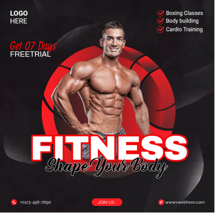 Fitness Workout Ads Instagram Post template