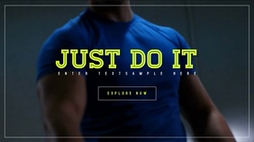 Fitness Workout/Crossfit Poster, Video Campaign Digital Display (16:9) template