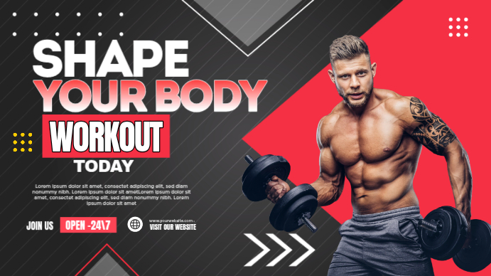 Fitness Workout YouTube Thumbnail Template | PosterMyWall