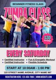 Fitness Zumba Class A4 template