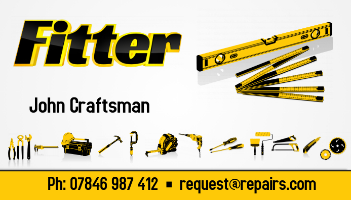 fitter business card เทมเพลต | PosterMyWall