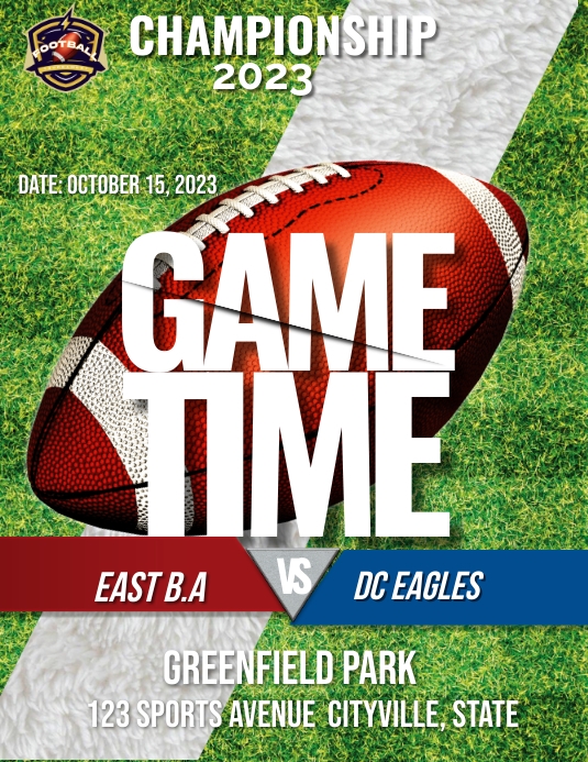 FLAG FOOTBALL ใบปลิว (US Letter) template