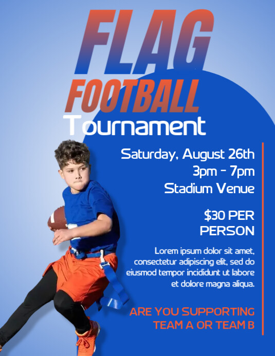 Flag Football Template PosterMyWall