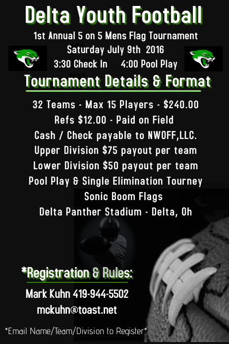 Flag Football Flyer Template Postermywall