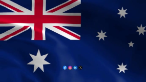 紫色 Flag of Australia Digitalt display Template