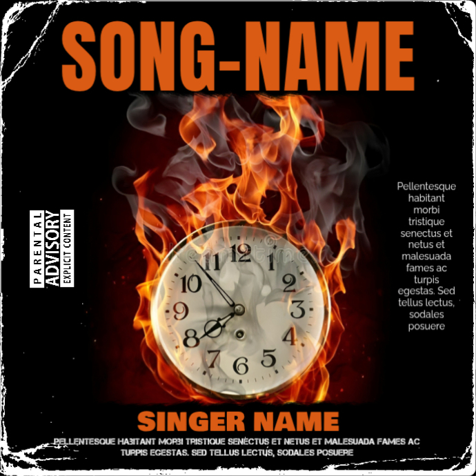 Flame Clock Album Cover Template | PosterMyWall