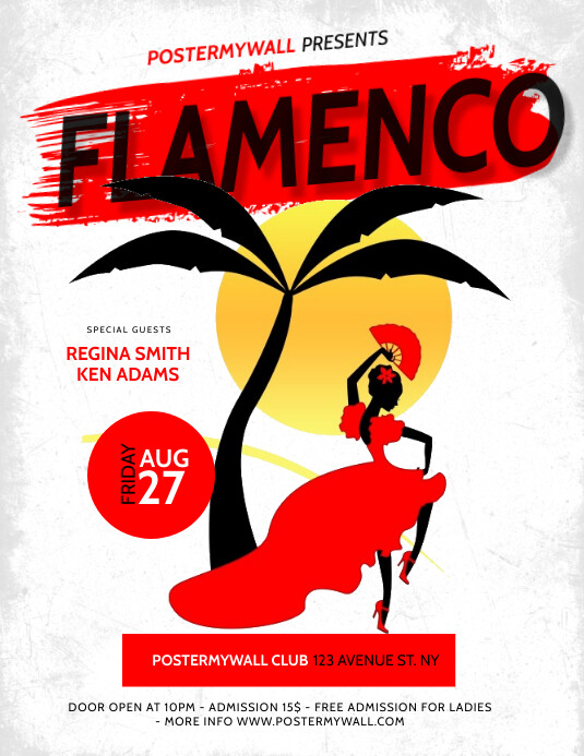 Flamenco Dance Flyer Template Postermywall