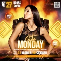 flames fire neon club party event design template Quadrat (1:1)