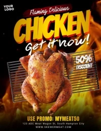Flaming Chicken Sale Flyer (US Letter) template