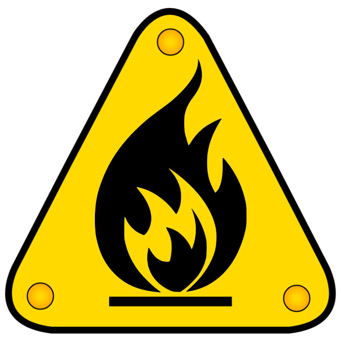 Flammable sign Logo template