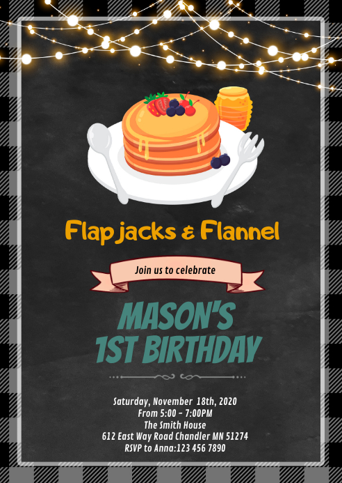 Flannel flapjack invitation Template | PosterMyWall