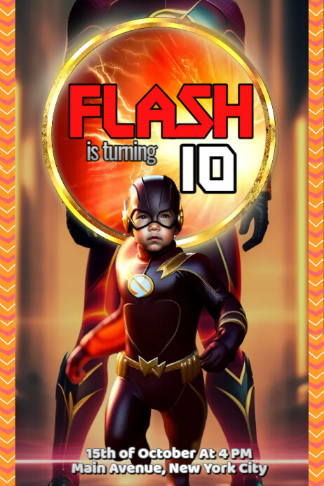 Flash Birthday Theme Template | PosterMyWall