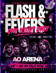 Flash Fevers One Night Concert Flyer (format US Letter) template