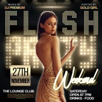 flash flashy party night template Publicación de Instagram