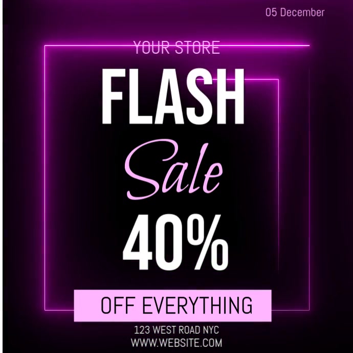 FLASH SALE AD SOCIAL MEDIA Template PosterMyWall