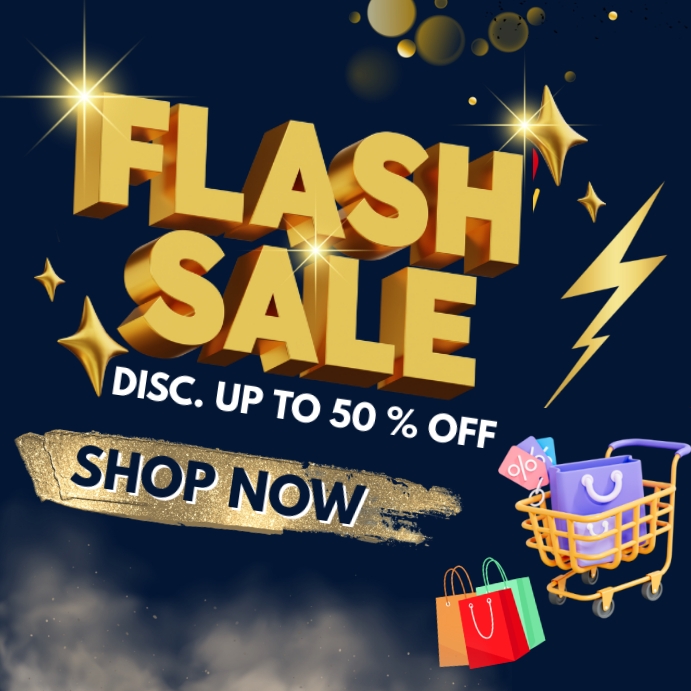 Copy of FLASH SALE BLACK AND GOLD | PosterMyWall